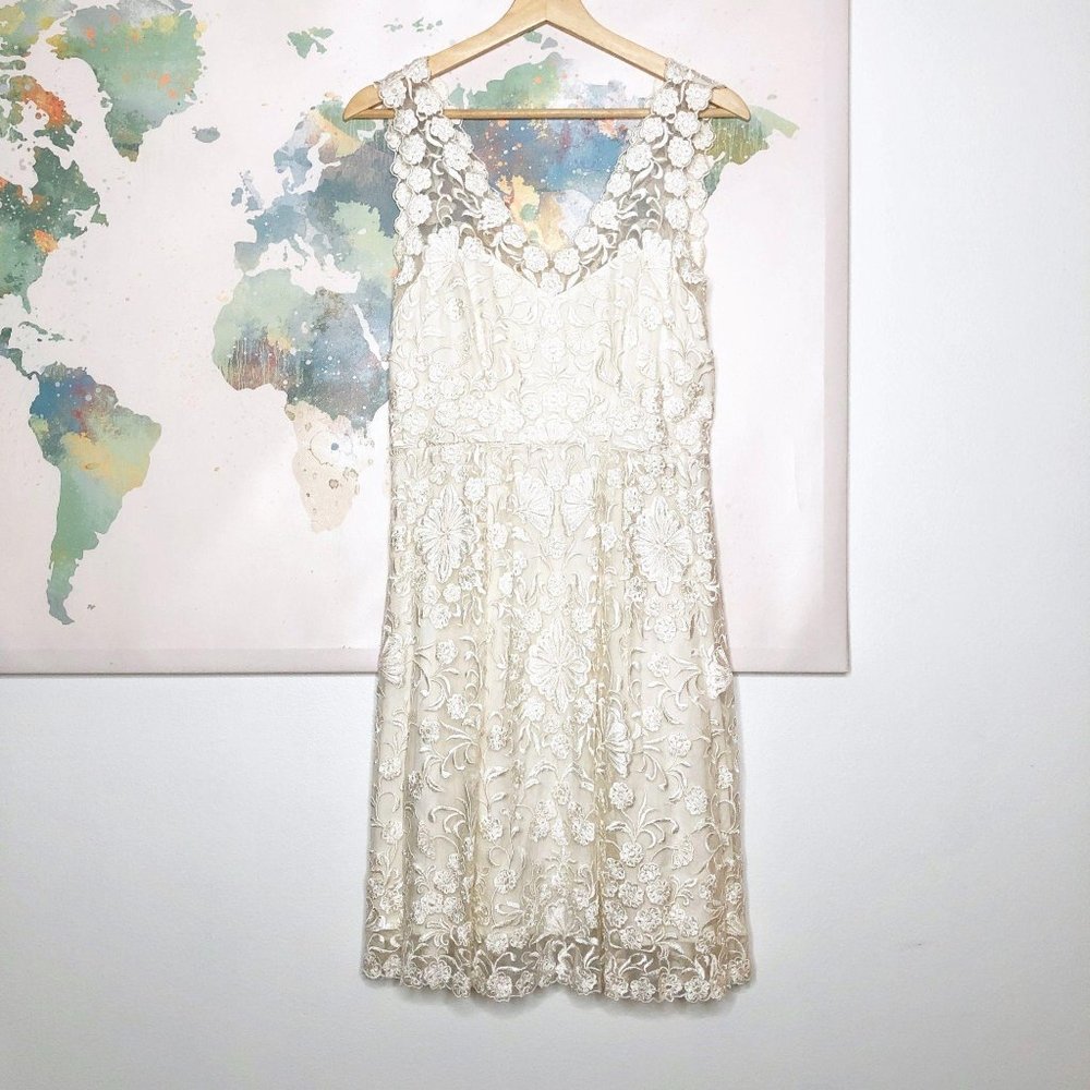 BHLDN Size 2 Dress Collins Cocktail Wedding Ivory